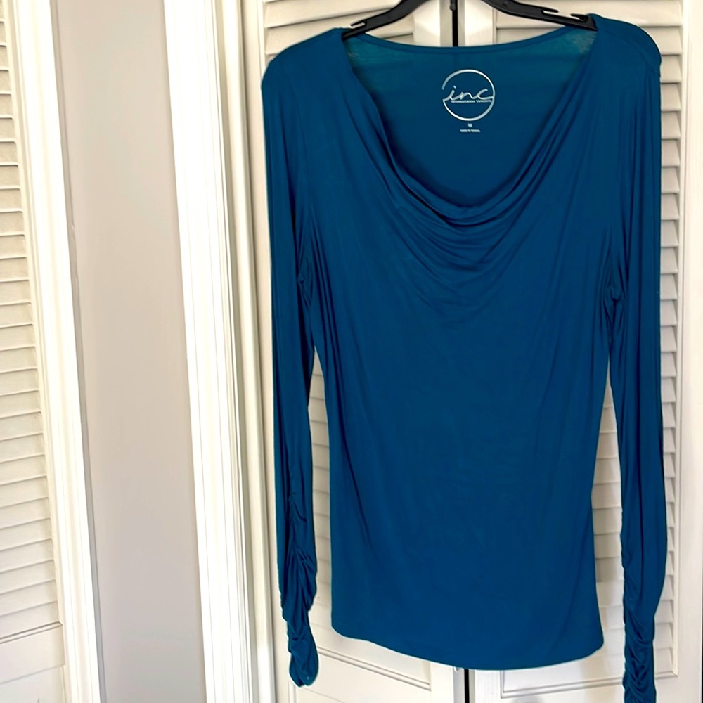 Inc Long sleeve teal colored shirt